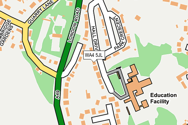 WA4 5JL map - OS OpenMap – Local (Ordnance Survey) WA4 5JL map - OS OpenMap – Local (Ordnance Survey)