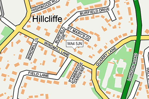 WA4 5JN map - OS OpenMap – Local (Ordnance Survey) WA4 5JN map - OS OpenMap – Local (Ordnance Survey)