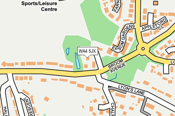 WA4 5JX map - OS OpenMap – Local (Ordnance Survey) WA4 5JX map - OS OpenMap – Local (Ordnance Survey)