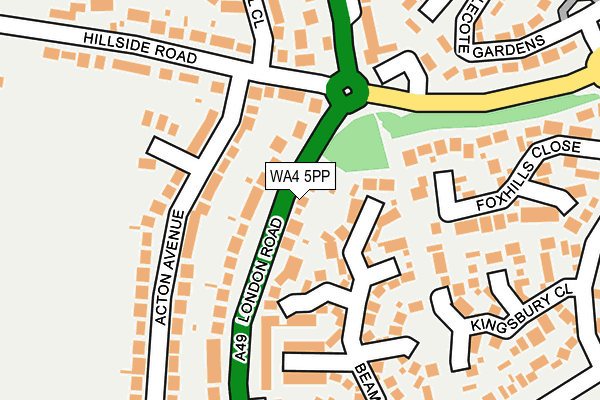 WA4 5PP map - OS OpenMap – Local (Ordnance Survey) WA4 5PP map - OS OpenMap – Local (Ordnance Survey)