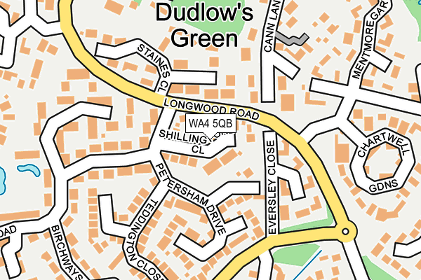 WA4 5QB map - OS OpenMap – Local (Ordnance Survey)