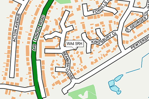 WA4 5RH map - OS OpenMap – Local (Ordnance Survey) WA4 5RH map - OS OpenMap – Local (Ordnance Survey)