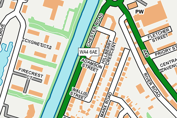 WA4 6AE map - OS OpenMap – Local (Ordnance Survey) WA4 6AE map - OS OpenMap – Local (Ordnance Survey)