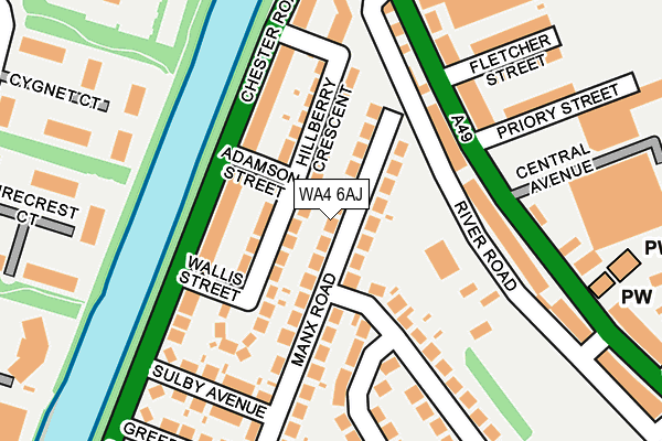 WA4 6AJ map - OS OpenMap – Local (Ordnance Survey) WA4 6AJ map - OS OpenMap – Local (Ordnance Survey)