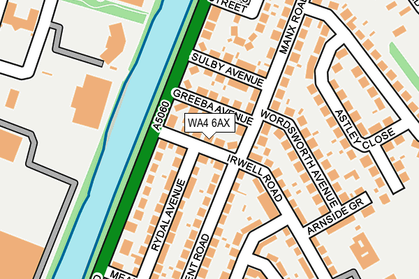 WA4 6AX map - OS OpenMap – Local (Ordnance Survey) WA4 6AX map - OS OpenMap – Local (Ordnance Survey)