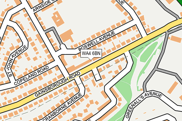 WA4 6BN map - OS OpenMap – Local (Ordnance Survey) WA4 6BN map - OS OpenMap – Local (Ordnance Survey)
