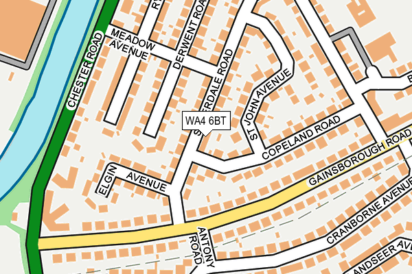 WA4 6BT map - OS OpenMap – Local (Ordnance Survey) WA4 6BT map - OS OpenMap – Local (Ordnance Survey)