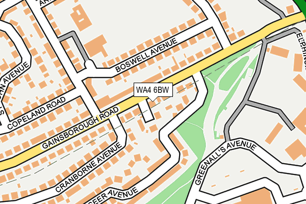 WA4 6BW map - OS OpenMap – Local (Ordnance Survey) WA4 6BW map - OS OpenMap – Local (Ordnance Survey)