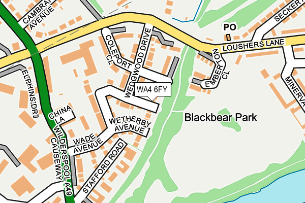 WA4 6FY map - OS OpenMap – Local (Ordnance Survey) WA4 6FY map - OS OpenMap – Local (Ordnance Survey)