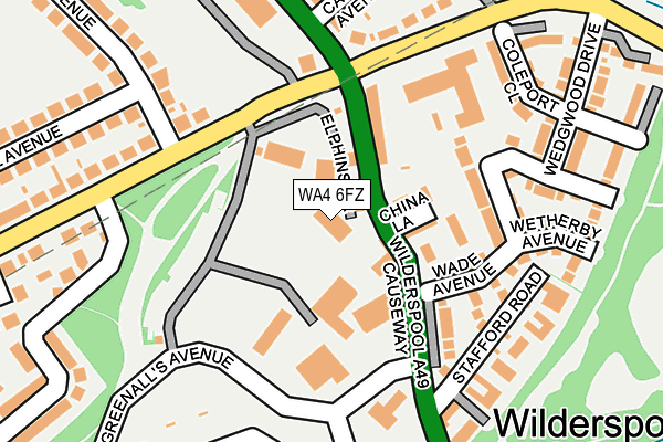 WA4 6FZ map - OS OpenMap – Local (Ordnance Survey) WA4 6FZ map - OS OpenMap – Local (Ordnance Survey)