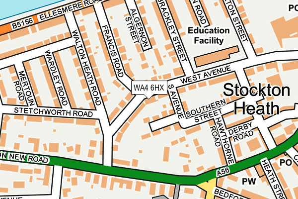 WA4 6HX map - OS OpenMap – Local (Ordnance Survey) WA4 6HX map - OS OpenMap – Local (Ordnance Survey)