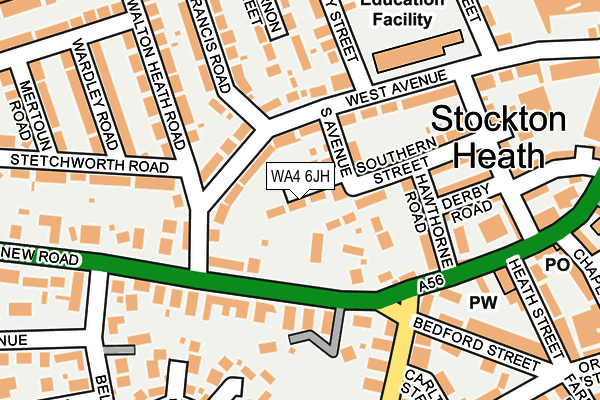 WA4 6JH map - OS OpenMap – Local (Ordnance Survey) WA4 6JH map - OS OpenMap – Local (Ordnance Survey)