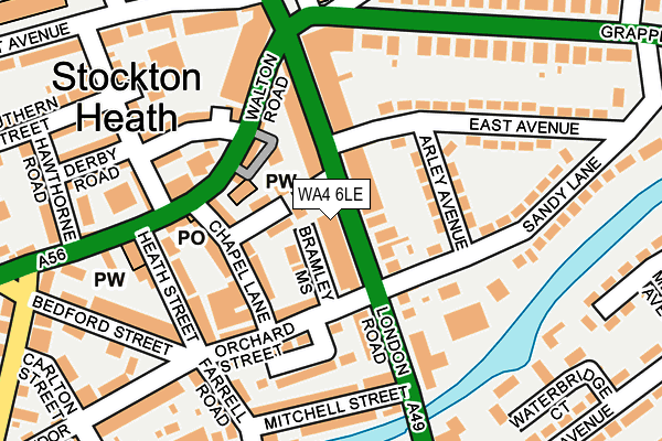 WA4 6LE map - OS OpenMap – Local (Ordnance Survey)