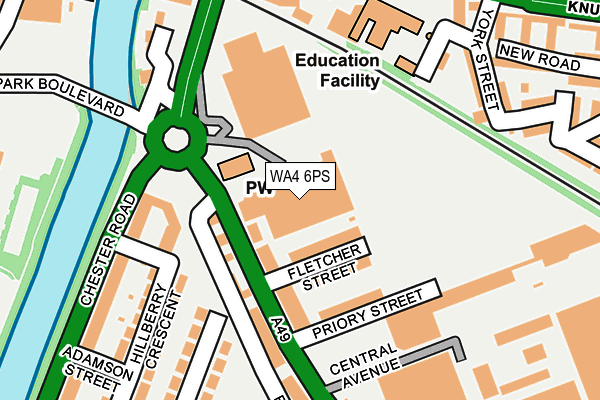 WA4 6PS map - OS OpenMap – Local (Ordnance Survey) WA4 6PS map - OS OpenMap – Local (Ordnance Survey)