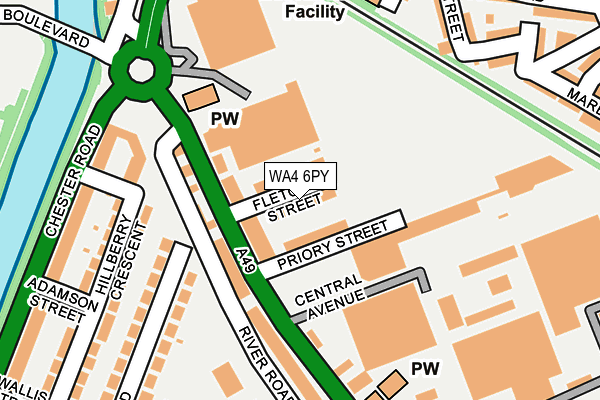 WA4 6PY map - OS OpenMap – Local (Ordnance Survey) WA4 6PY map - OS OpenMap – Local (Ordnance Survey)