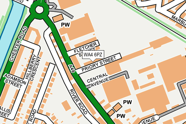 WA4 6PZ map - OS OpenMap – Local (Ordnance Survey) WA4 6PZ map - OS OpenMap – Local (Ordnance Survey)