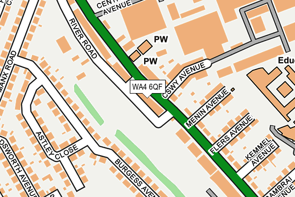 WA4 6QF map - OS OpenMap – Local (Ordnance Survey) WA4 6QF map - OS OpenMap – Local (Ordnance Survey)