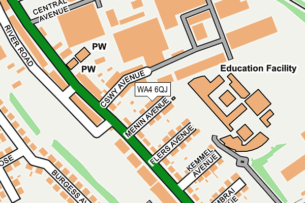 WA4 6QJ map - OS OpenMap – Local (Ordnance Survey) WA4 6QJ map - OS OpenMap – Local (Ordnance Survey)