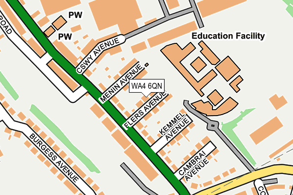 WA4 6QN map - OS OpenMap – Local (Ordnance Survey) WA4 6QN map - OS OpenMap – Local (Ordnance Survey)