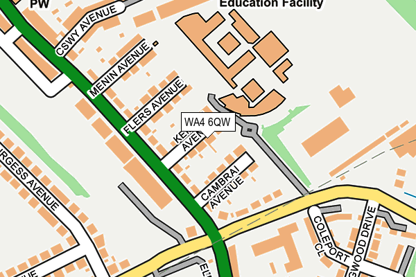 WA4 6QW map - OS OpenMap – Local (Ordnance Survey) WA4 6QW map - OS OpenMap – Local (Ordnance Survey)