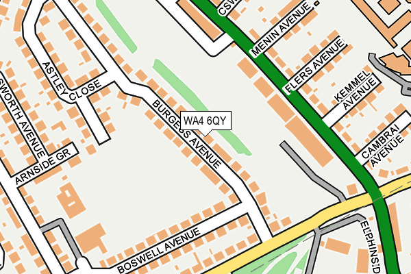 WA4 6QY map - OS OpenMap – Local (Ordnance Survey) WA4 6QY map - OS OpenMap – Local (Ordnance Survey)