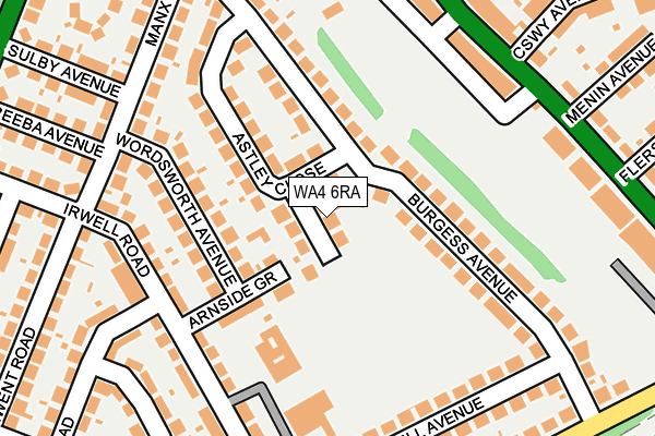WA4 6RA map - OS OpenMap – Local (Ordnance Survey) WA4 6RA map - OS OpenMap – Local (Ordnance Survey)