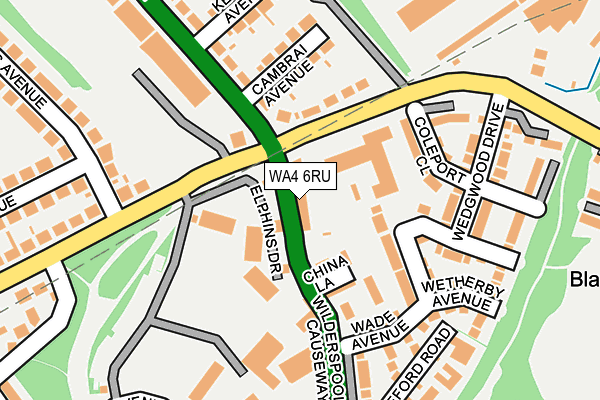 WA4 6RU map - OS OpenMap – Local (Ordnance Survey) WA4 6RU map - OS OpenMap – Local (Ordnance Survey)