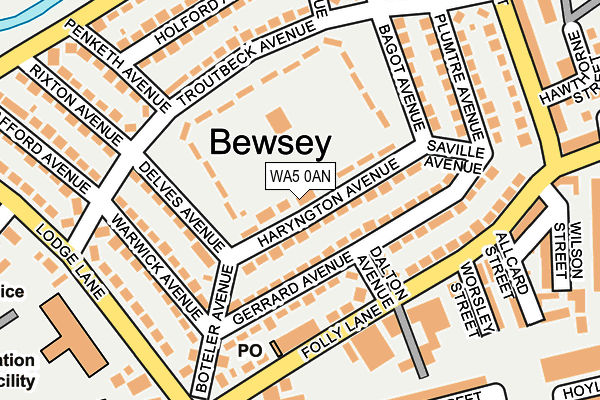 WA5 0AN map - OS OpenMap – Local (Ordnance Survey) WA5 0AN map - OS OpenMap – Local (Ordnance Survey)