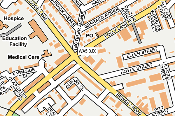WA5 0JX map - OS OpenMap – Local (Ordnance Survey) WA5 0JX map - OS OpenMap – Local (Ordnance Survey)