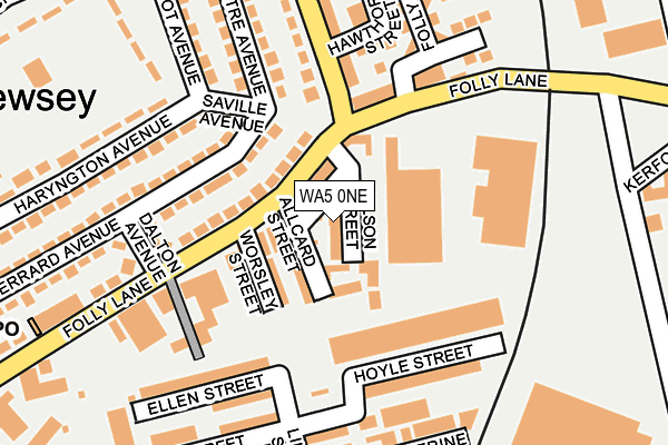 WA5 0NE map - OS OpenMap – Local (Ordnance Survey) WA5 0NE map - OS OpenMap – Local (Ordnance Survey)