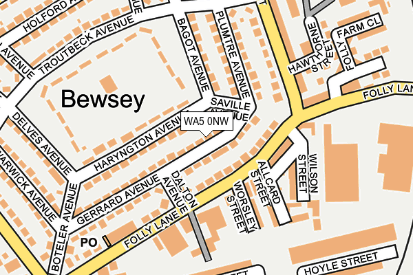 WA5 0NW map - OS OpenMap – Local (Ordnance Survey) WA5 0NW map - OS OpenMap – Local (Ordnance Survey)