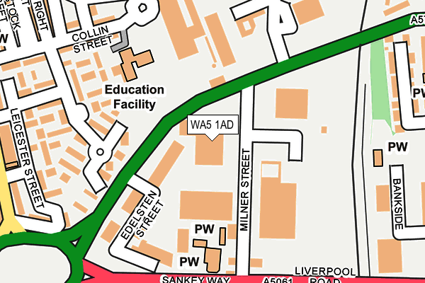 WA5 1AD map - OS OpenMap – Local (Ordnance Survey) WA5 1AD map - OS OpenMap – Local (Ordnance Survey)