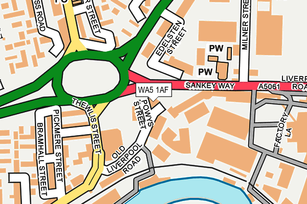 WA5 1AF map - OS OpenMap – Local (Ordnance Survey) WA5 1AF map - OS OpenMap – Local (Ordnance Survey)