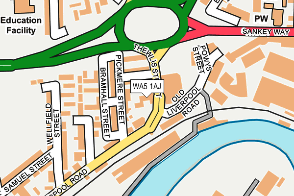 WA5 1AJ map - OS OpenMap – Local (Ordnance Survey) WA5 1AJ map - OS OpenMap – Local (Ordnance Survey)