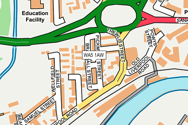 WA5 1AW map - OS OpenMap – Local (Ordnance Survey) WA5 1AW map - OS OpenMap – Local (Ordnance Survey)