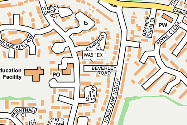 WA5 1EX map - OS OpenMap – Local (Ordnance Survey) WA5 1EX map - OS OpenMap – Local (Ordnance Survey)