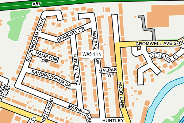 WA5 1HN map - OS OpenMap – Local (Ordnance Survey) WA5 1HN map - OS OpenMap – Local (Ordnance Survey)