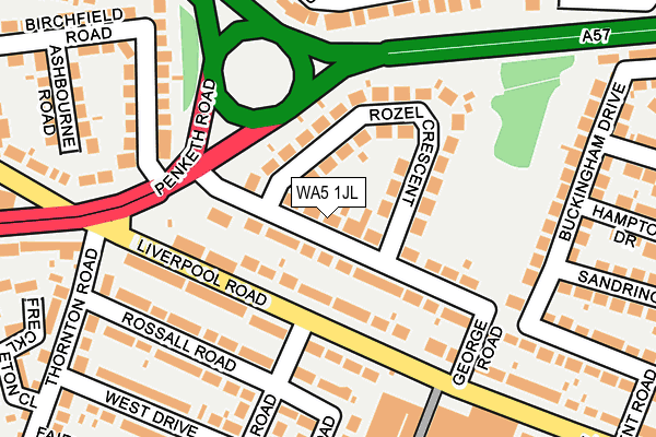 WA5 1JL map - OS OpenMap – Local (Ordnance Survey) WA5 1JL map - OS OpenMap – Local (Ordnance Survey)