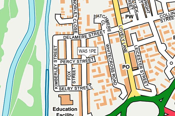 WA5 1PE map - OS OpenMap – Local (Ordnance Survey) WA5 1PE map - OS OpenMap – Local (Ordnance Survey)
