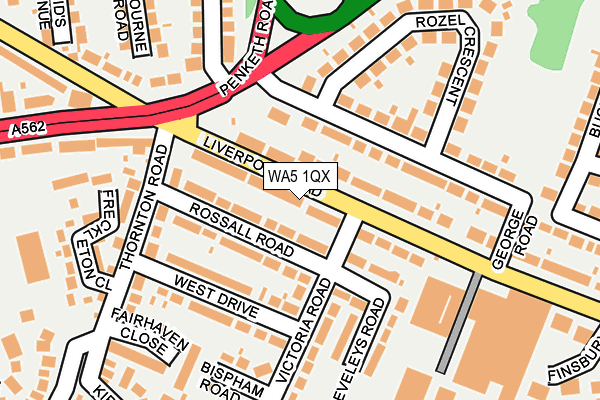 WA5 1QX map - OS OpenMap – Local (Ordnance Survey) WA5 1QX map - OS OpenMap – Local (Ordnance Survey)