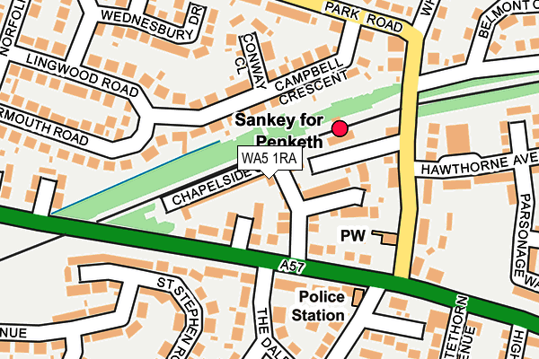 WA5 1RA map - OS OpenMap – Local (Ordnance Survey) WA5 1RA map - OS OpenMap – Local (Ordnance Survey)