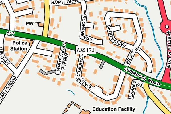 WA5 1RU map - OS OpenMap – Local (Ordnance Survey) WA5 1RU map - OS OpenMap – Local (Ordnance Survey)