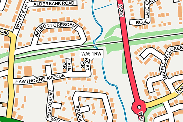 WA5 1RW map - OS OpenMap – Local (Ordnance Survey)