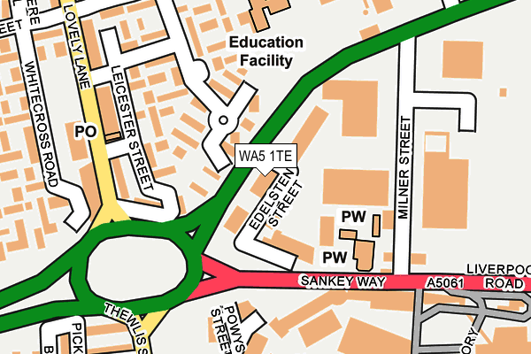 WA5 1TE map - OS OpenMap – Local (Ordnance Survey) WA5 1TE map - OS OpenMap – Local (Ordnance Survey)