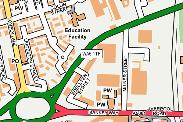 WA5 1TF map - OS OpenMap – Local (Ordnance Survey) WA5 1TF map - OS OpenMap – Local (Ordnance Survey)