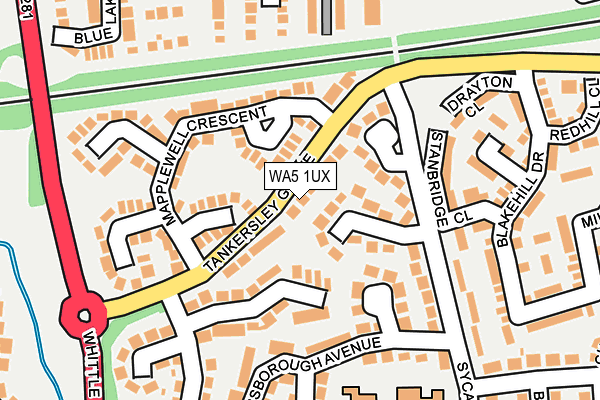 WA5 1UX map - OS OpenMap – Local (Ordnance Survey) WA5 1UX map - OS OpenMap – Local (Ordnance Survey)