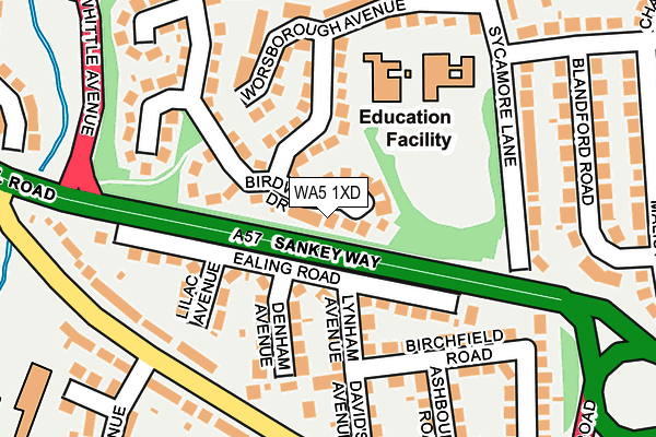 WA5 1XD map - OS OpenMap – Local (Ordnance Survey) WA5 1XD map - OS OpenMap – Local (Ordnance Survey)