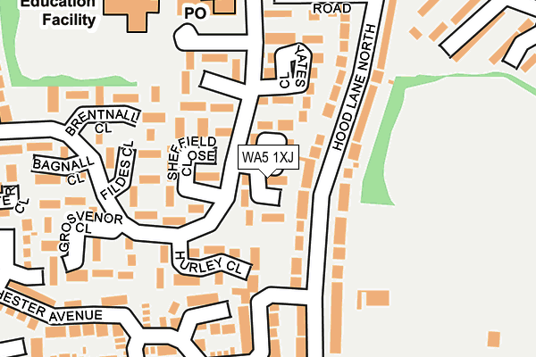 WA5 1XJ map - OS OpenMap – Local (Ordnance Survey) WA5 1XJ map - OS OpenMap – Local (Ordnance Survey)