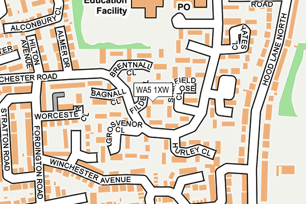 WA5 1XW map - OS OpenMap – Local (Ordnance Survey) WA5 1XW map - OS OpenMap – Local (Ordnance Survey)