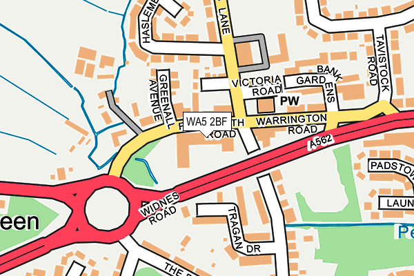 WA5 2BF map - OS OpenMap – Local (Ordnance Survey) WA5 2BF map - OS OpenMap – Local (Ordnance Survey)